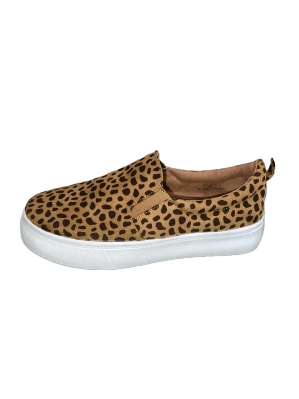 Bamboo Brand Spotted Cheetah Print Slip On Mini Platform Sneakers Shoes